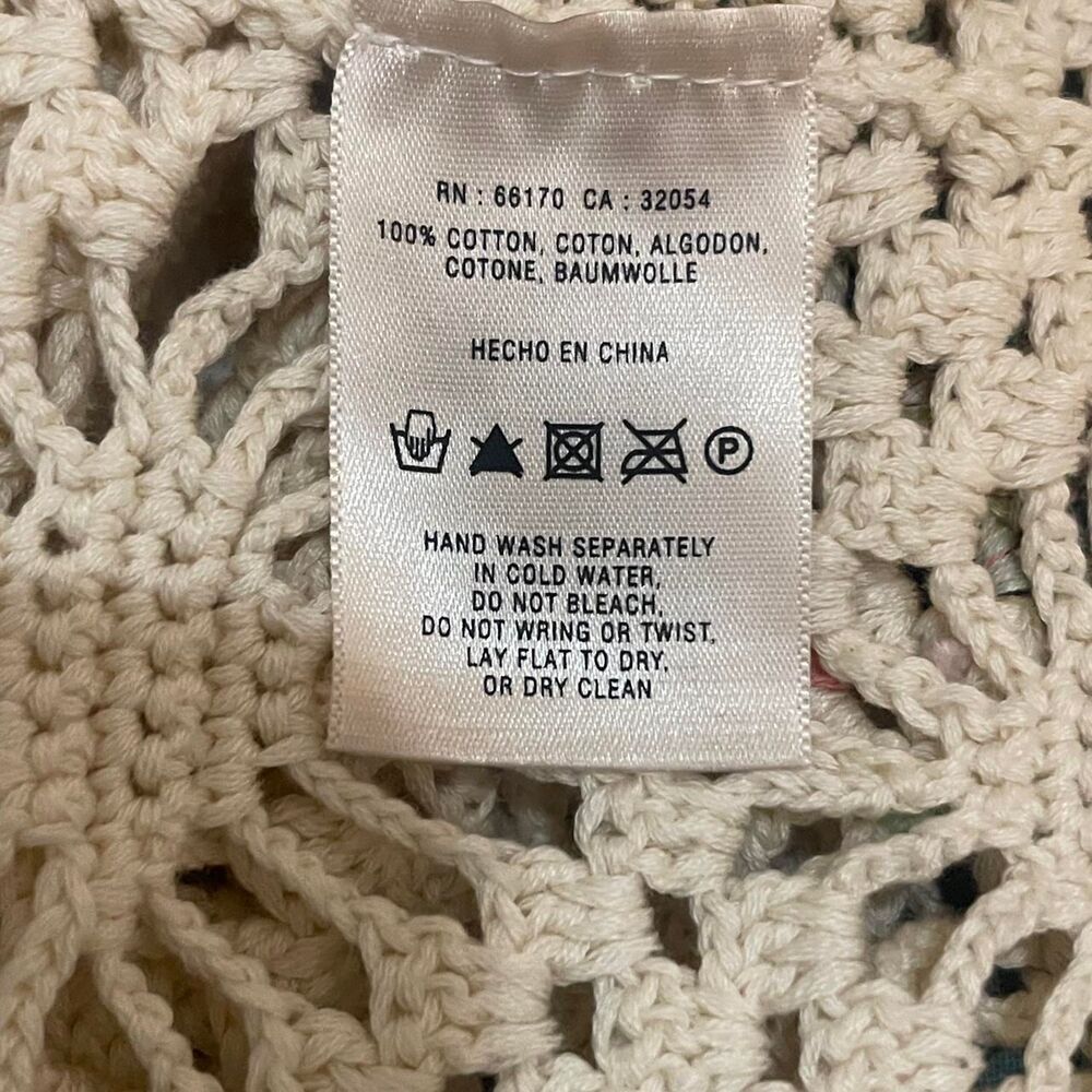 Anthropologie Edie Crochet Fringe Open Weave Cardigan - Picture 4 of 8